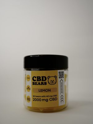 Желейні КБД ведмедики + Mg 50шт в банці 80г смак лимон 2000mg CBD Vegan