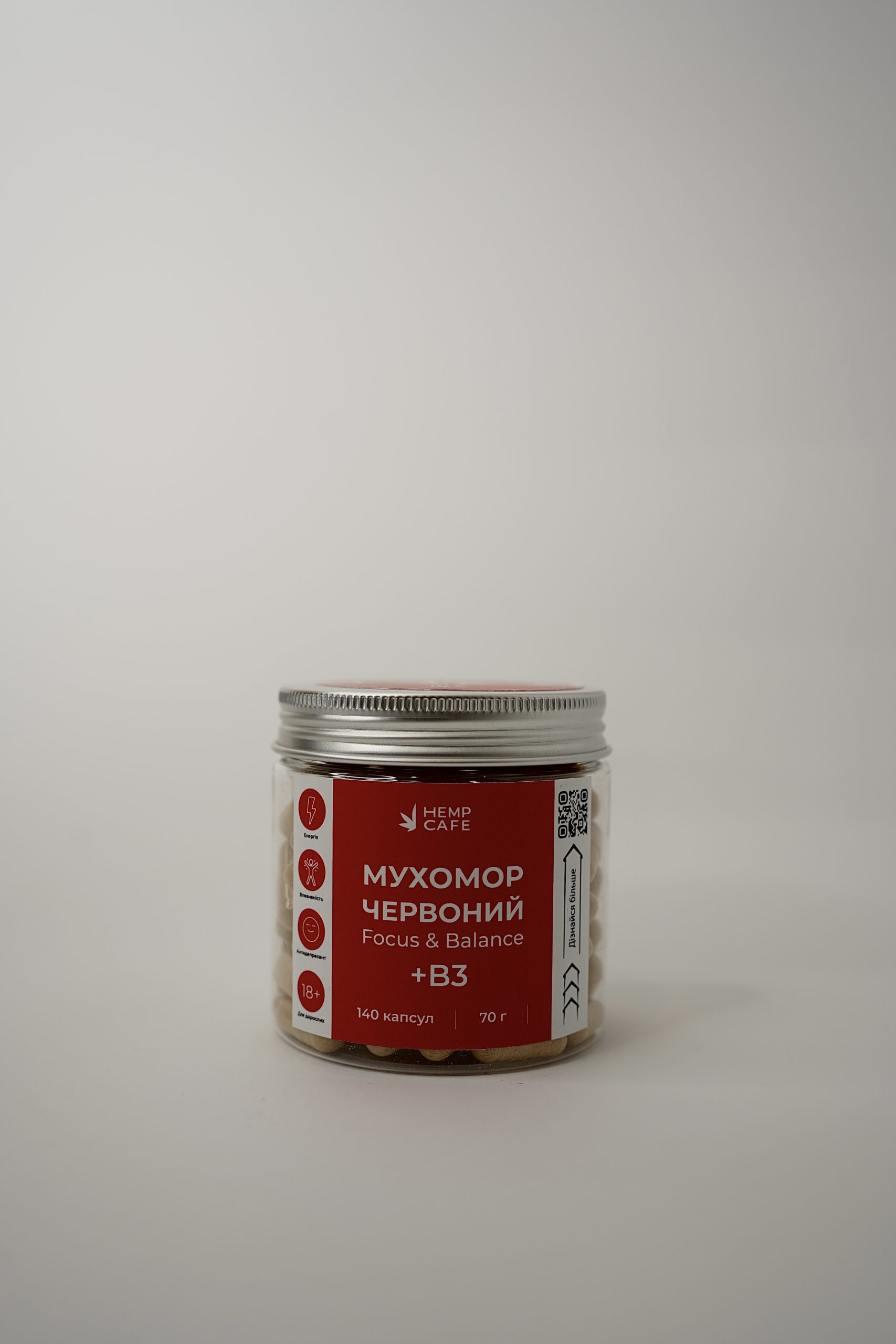 Капсули 140шт Пантерний + Червоний мухомор + Ніацин в Банці 70г Вирощено в Україні