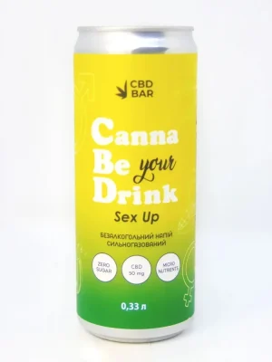 Напій ТМ Canna Be Drink "SEХ UP" вітамінізований б/а. сильногазов. з канабідіолом 0,33л. ж/б