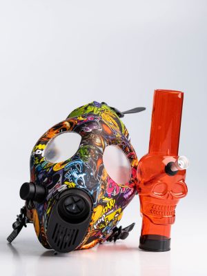 Бонг з маскою противогаз 'Графіті'