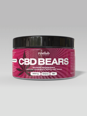 Желейні ведмедики CBD Bears в банці зі смаком вишні (40 г)