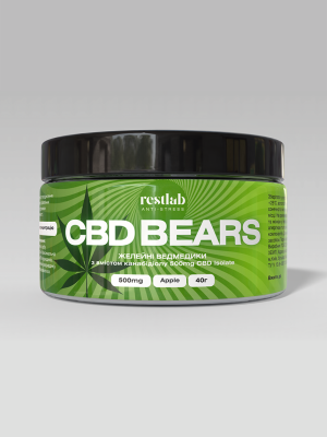 Желейні ведмедики CBD Bears в банці зі смаком яблука (40 г)