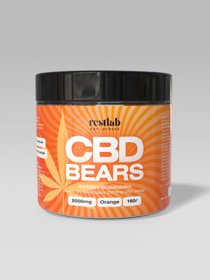 Желейні ведмедики CBD Bears в банці зі смаком апельсину (160 г)