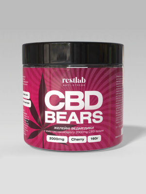 Желейні ведмедики CBD Bears в банці зі смаком вишні (160 г)