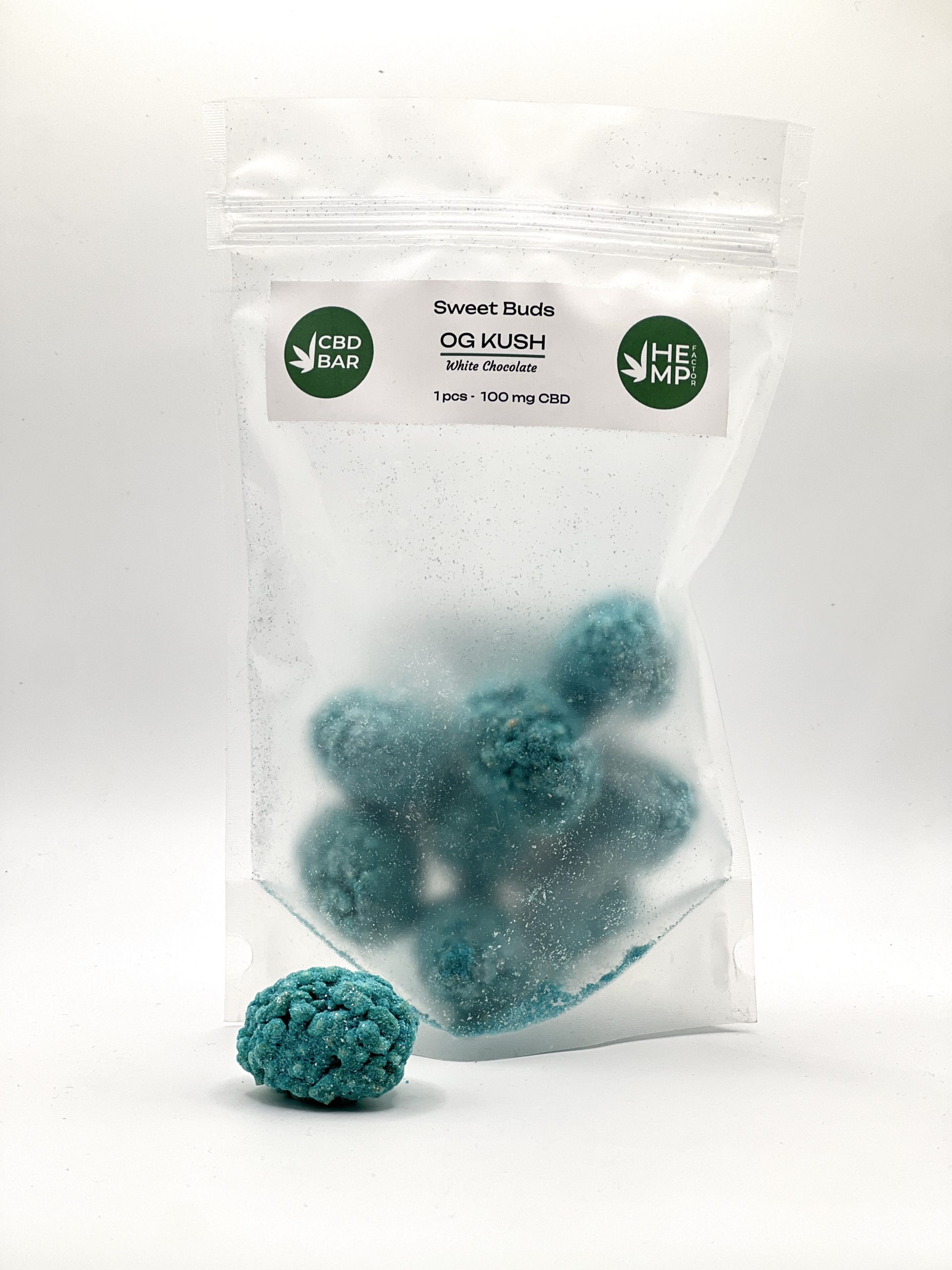 Цукерка Sweet Buds OG KUSH 10g 100 mg CBD з білого шоколаду