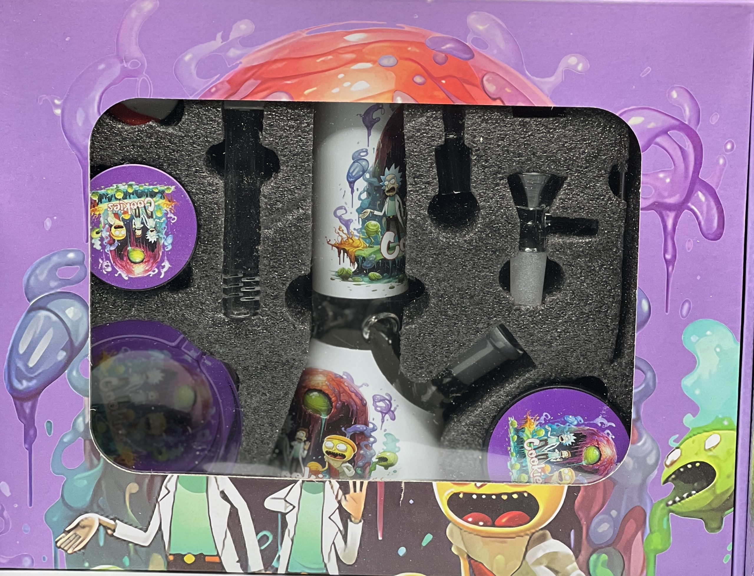 Подарунковий набір з скляним бонгом 20см "Rick and Morty"